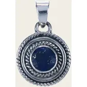 MOOYE ® - Collectie Zilveren Lapis lazuli edelsteen rond facet geslepen kettinghanger