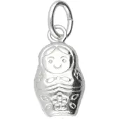 MOOYE ® - Collectie Zilveren Babushka - Matroesjka poppetje kettinghanger
