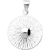 MOOYE ® - Collectie Zilveren Zon stralend in ring kettinghanger