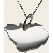 MOOYE ® - Collectie Zilveren Landkaart Uruguay ketting hanger