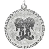 MOOYE ® - Collectie Zilveren Sterrenbeeld tweelingen rond kettinghanger