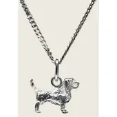 MOOYE ® - Collectie Zilveren Basset griffon vendeen petit ketting hanger - klein