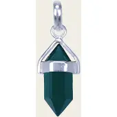 MOOYE ® - Collectie Zilveren Onyx groen edelsteen met potlood vatting kettinghanger