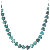 Yehwang Groene hartjesketting met gouden accenten