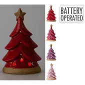 Koopmann Kerstboomdecoratie, LED, 22 cm, kleurrijke keramische verlichting