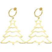 Charme Bijoux Klem oorbellen goudkleur kerstboom