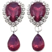 Charme Bijoux Clip Oorbellen Colatina Cherise Strass Kunststof