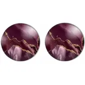 Charme Bijoux Oorbellen-Burberie-Zilver-14 mm-Bordeaux -