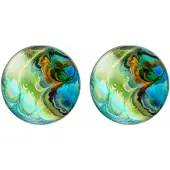 Charme Bijoux Clip Oorbellen Ora 2 cm groen