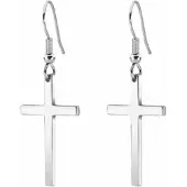 Charme Bijoux Oorbellen- Kruis- Zilver- 5 cm -