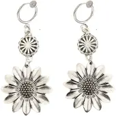 Charme Bijoux Klem oorbellen zilverkleur daisy madelief