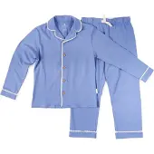 Little label - klassieke meisjes pyjama hemelsblauw 16Y/170-176 - Zachte BIO Katoen