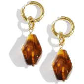 Yehwang Oorbellen brown gold - chique bruin - waterproof - kadotip