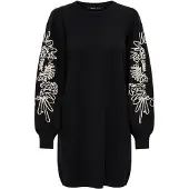 ONLY Gebreide jurk 'ONLMagnolia' ecru / zwart