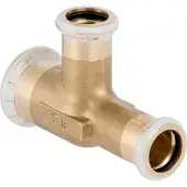 Geberit Mapress C staal T stuk messing gereduceerd 28x22x22mm silicone vrije uitvoering