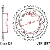JT Sprockets 525 Jtr1877.41 Steel Achtertandwiel