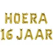Paper Dreams Folie Ballon Slinger - Hoera 16 Jaar Goud goud Kunststof Ballon