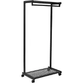 MAUL Kapstok MAULbolero, met wielen, hoeden- en schoenenrek, B 780 x D 460 x H 1660 mm, metaal, zwart