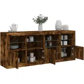 vidaXL Dressoir met LED-verlichting 164x37x67 cm gerookt eikenkleurig