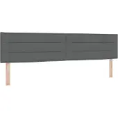 vidaXL LED Hoofdbord met LED-stripverlichting Donkergrijs 200 cm Stof