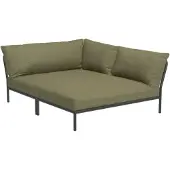 Houe Loungeset Level 2 Cozy Corner Right Frame Dark Grey Cushion Leaf