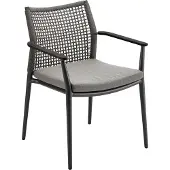 Solpuri Vera stapelbare stoel aluminium/string flex met aluminium armleuning