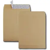 GPV envelop met zijvouw en blokbodem 26, 27,5 x 36,5 x 3 cm, zonder venster, zelfklevend, bruin, 25