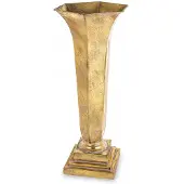 Artpol Retro Gouden Metalen Vaas - Bloemenvase in Beker/Kelk Vorm