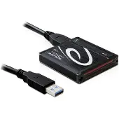 DeLOCK USB 3,0 kaartlezer - USB A male - Voor CF / SD / SDHC / MMC / Mini SD