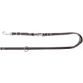 Dingo CLASSIC lederen verstelbare hondenhalsband 200cm Zwart