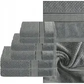 Eurofirany Luxe Badhanddoeken Set 6 Stuks - 500gsm Katoen - Staalgrijs