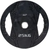 Muscle Power Olympische Halterschijf met Handgrepen - Rubber - 25 kg