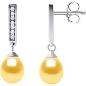 Diadema Oorbellen Dangle zoetwater parels 6-7mm Golden Pears Jewellery 925