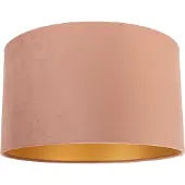 QAZQA Fluwelen lampenkap roze 35/35/20 met gouden binnenkant