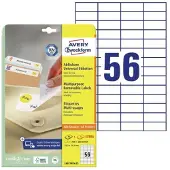 Avery L6027REV-25, Wit, Rechthoek, Verwijderbaar, A4, Universeel, Papier