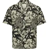 Only & Sons Overhemd 'ONSSavier' beige / zwart