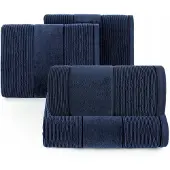 Eurofirany Badhanddoeken Set 4 Stuks Katoen Zacht Absorberend Marineblauw