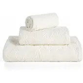 Eurofirany Floria Badhanddoek Krem 50x90 cm - Zacht & Absorberend Katoen