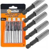 Polax Magnetische Bitadapter 60mm 1/4" CrV - 5 Stuks