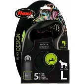 Flexi Black Design Hondenlijn, Rollijn, Groen, L, 5m, 50kg