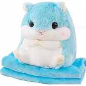 Smukee Knuffel Hamster 2-in-1 Kussen met Dekentje - 40cm