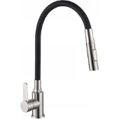 Invena Dalis Keukenkraan - Inox/Zwart, Flexibele Uitloop