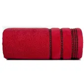 Eurofirany Amanda Handdoek 30x50 cm - Rood met Velours Borduursel