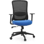 Hjh OFFICE Bureaustoel / draaistoel SEDITO Zitting stof / rugleuning netstof zwart / blauw