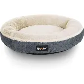 Feandrea Hondenbed, mand voor honden, kattenbed, donutvorm, diameter 65 cm, donkergrijs, model PGW065G01