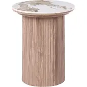 Beliani DORA - Bijzettafel - Bruin - Keramiek