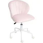 Beliani CHEERFUL - Bureaustoel - Pastelroze - Fluweel