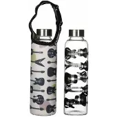 Puckator Glazen waterfles met houder - Headstock Gitaar