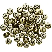 Panduro Kralenmix - letters - goudkleurig