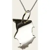 MOOYE ® - Collectie Zilveren Landkaart Tsjaad ketting hanger